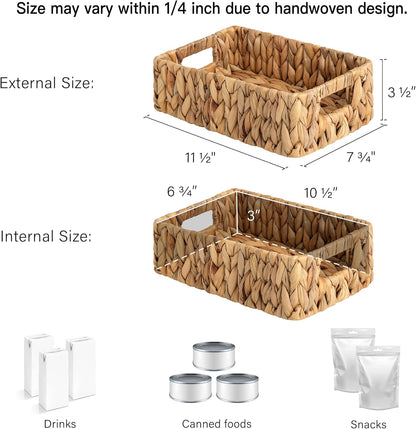 StorageWorks Water Hyacinth Baskets, Small Wicker Baskets for Organizing in Kitchen and Bathroom