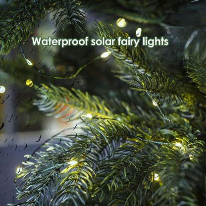 Solar String Lights for Outside,33FT 100LEDs (4 Pack) Solar Fairy Lights,Waterproof 8 Modes Outdoor