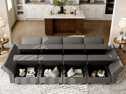 Belffin Modular Sectional Sleeper Sofa Bed Convertible Sectional Couches for Living Room. Light