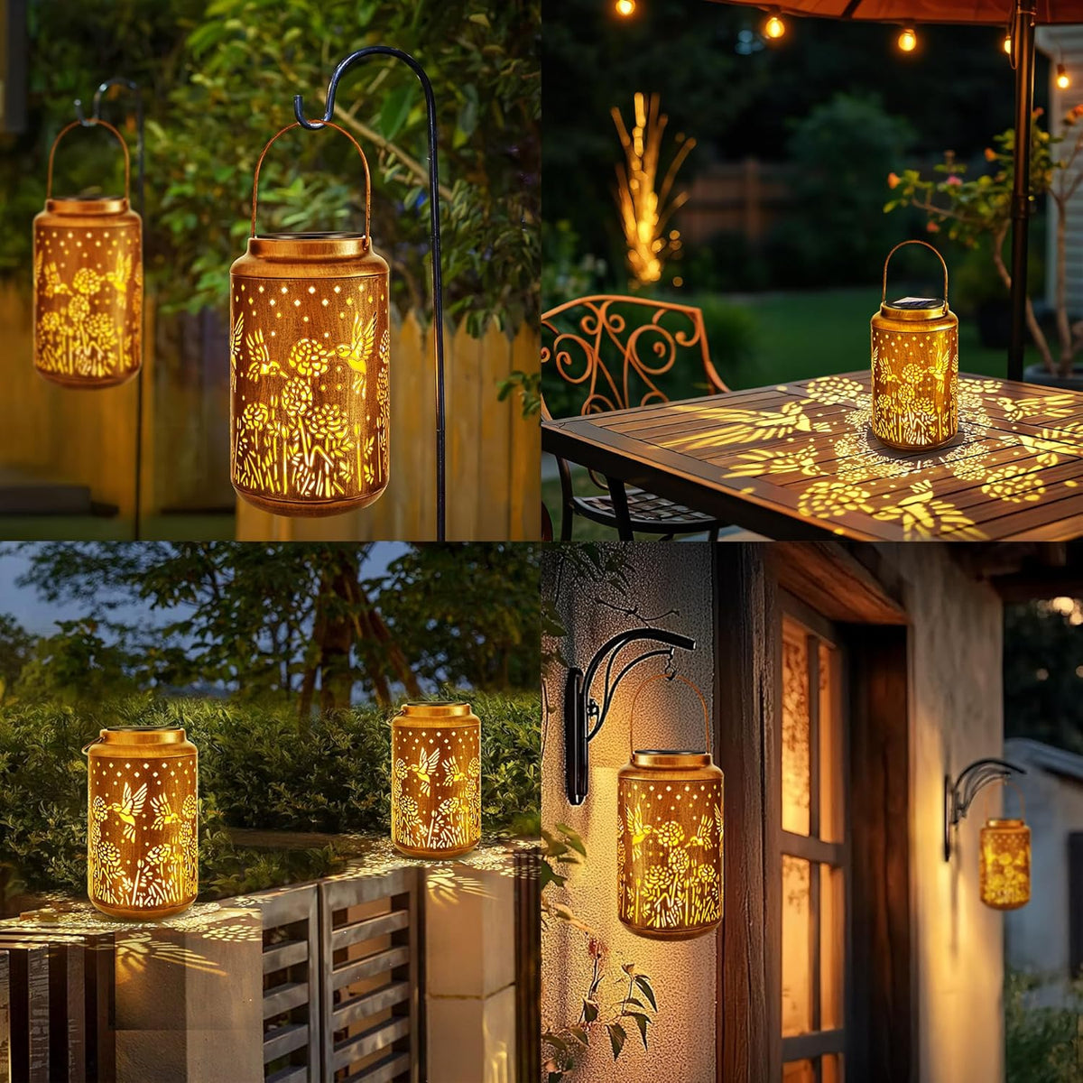 Brizled Hummingbird Solar Lanterns Outdoor, Decorative Mothers Day Gifts for Women Mom Grandma