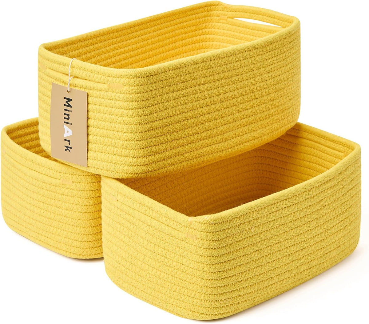 Small Storage Baskets for Organizing | Closet Organizer Bins | Shelf Toy Basket | Woven Rope