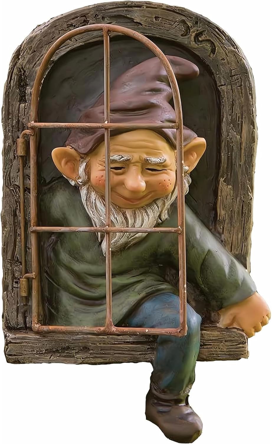 Elenon Gnome Tree Faces Garden Decor, 13inch Elf Out The Window Statue Outdoor Decorations, Tree