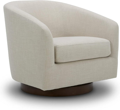 CHITA Swivel Accent Chair, FSC Certified Upholstered Fabric Barrel Chair for Living Room, Fully