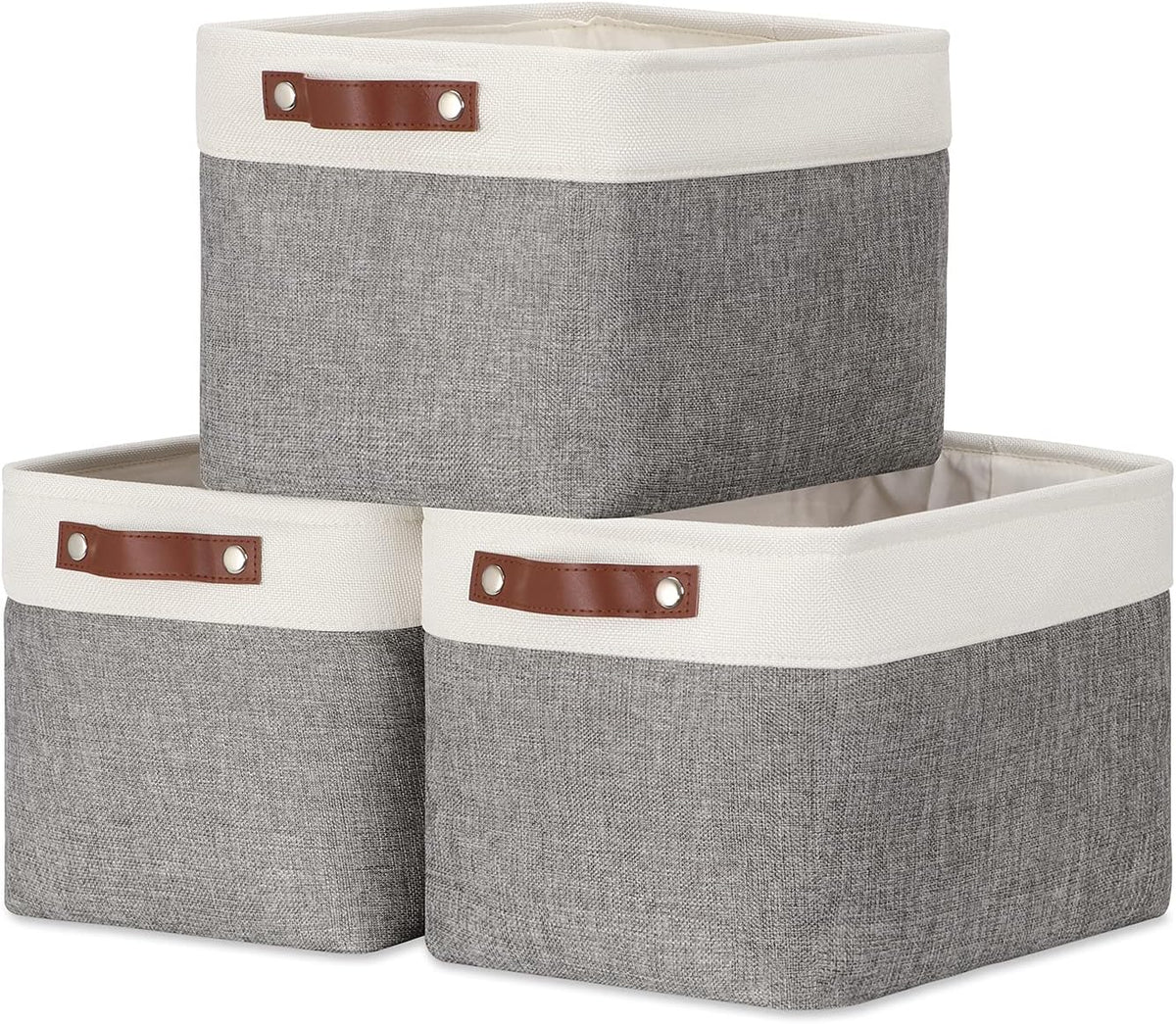 DULLEMELO Storage Baskets for Organizing, Rectangular Fabric Storage Bins Collapsible, Perfect for