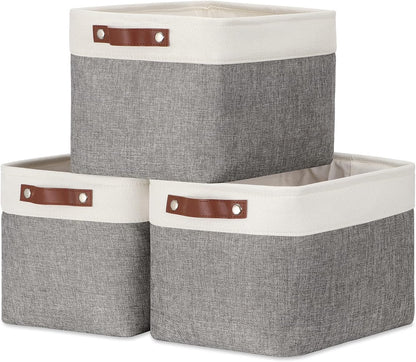 DULLEMELO Storage Baskets for Organizing, Rectangular Fabric Storage Bins Collapsible, Perfect for