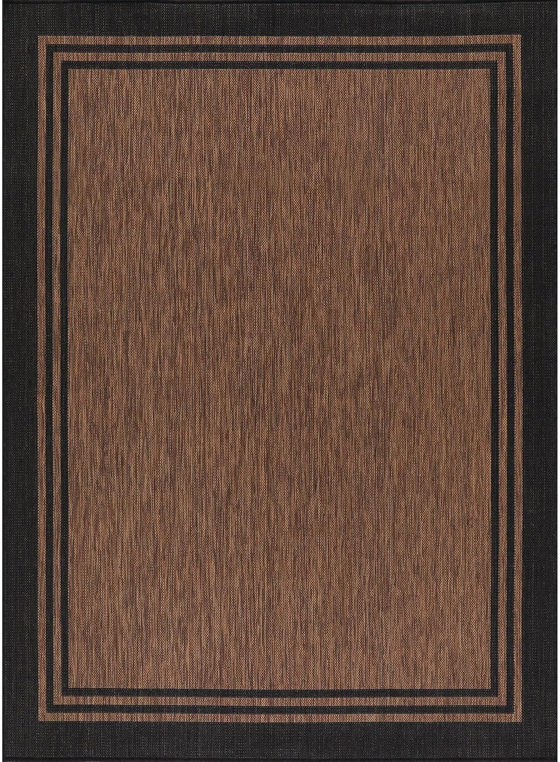 Bordered Outdoor Rug 6x9 Washable Outside Carpet for Indoor Patio Porch Waterproof Easy Cleaning