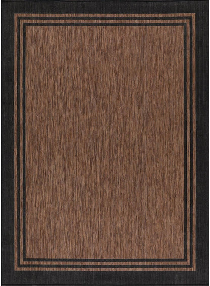 Bordered Outdoor Rug 6x9 Washable Outside Carpet for Indoor Patio Porch Waterproof Easy Cleaning