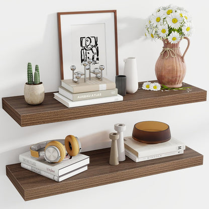 36 Inch Floating Shelves, 12 Inch Deep Floating Shelves for Wall, Floating Shelf with Invisible