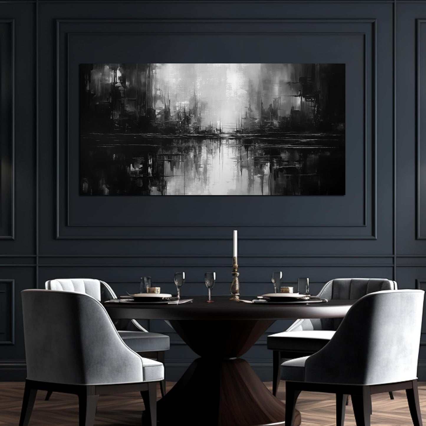 Large Abstract Canvas Wall Art for Living Room Large Size,Black and White Pictures Wall Art for