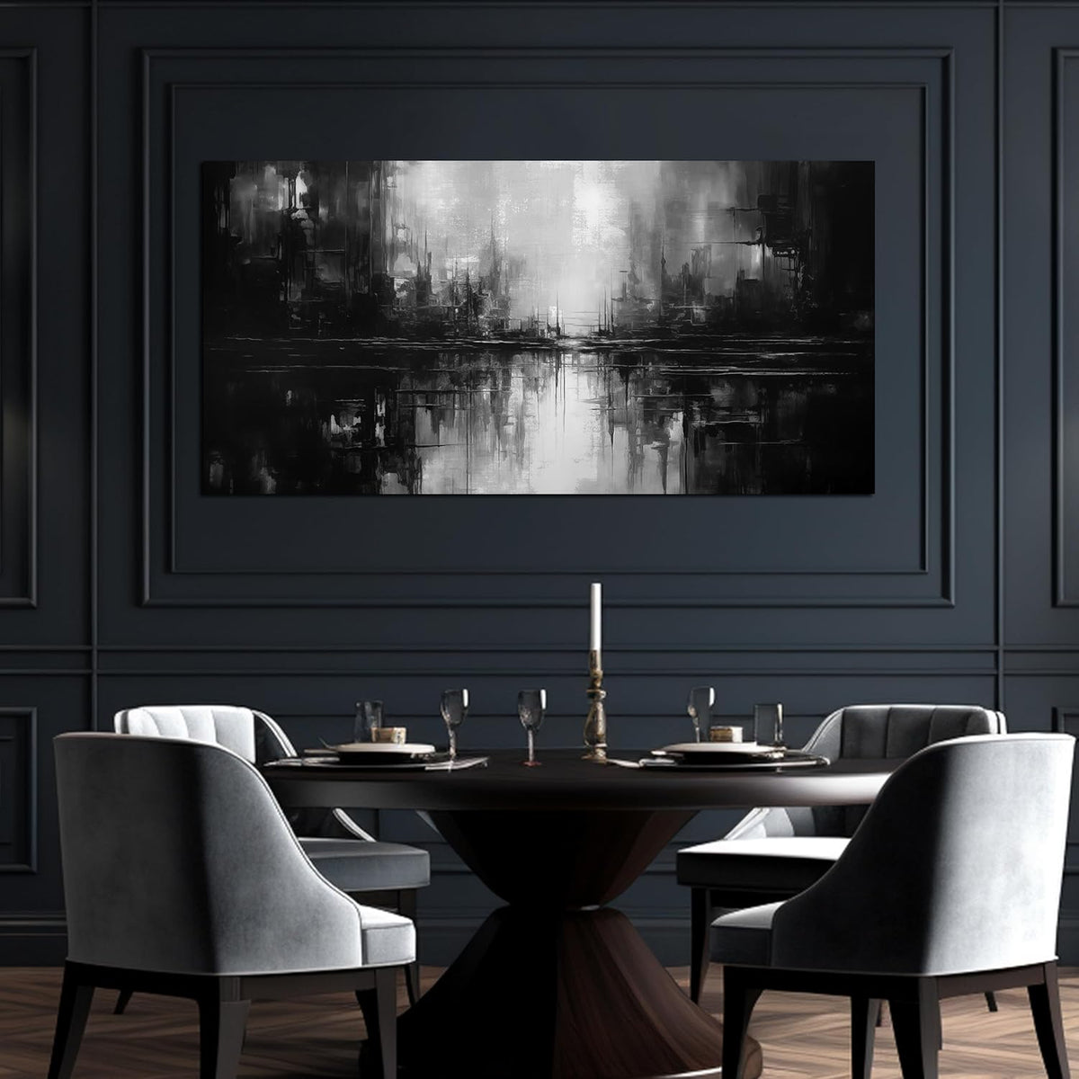 Large Abstract Canvas Wall Art for Living Room Large Size,Black and White Pictures Wall Art for