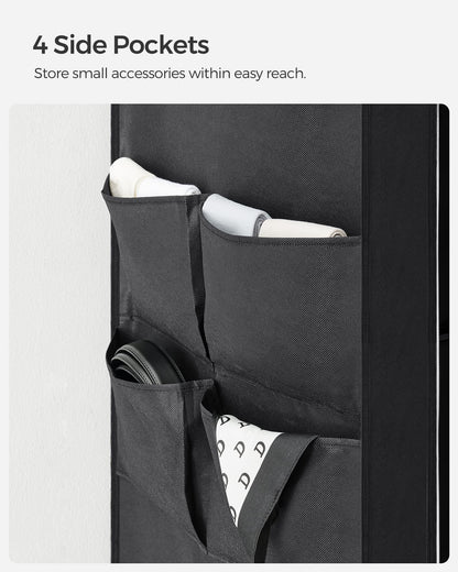 SONGMICS Portable Closet with Cover, 3 Hanging Rods and Shelves