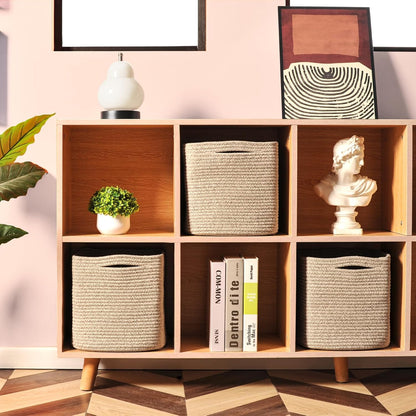 11 Inch Cube Storage Bins, Storage Cube Organizer Bins, Woven Cotton Rope Baskets for Storage