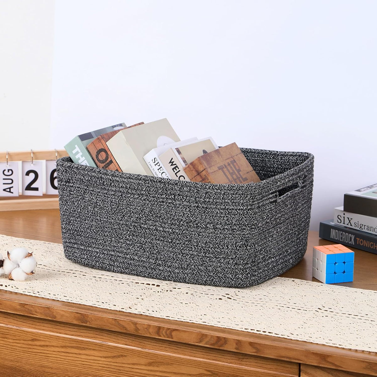 Large Storage Baskets for Organizing, Closet Shelf Baskets for Clothes Blanket Towels, Baby