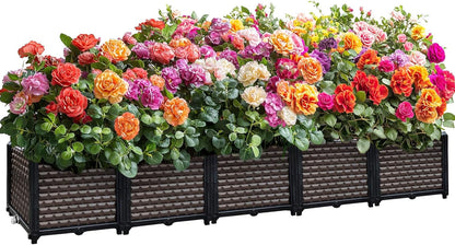 Large Planters for Outdoor Plants 14" Tall Planter Box, Raised Beds for Gardening Self Watering