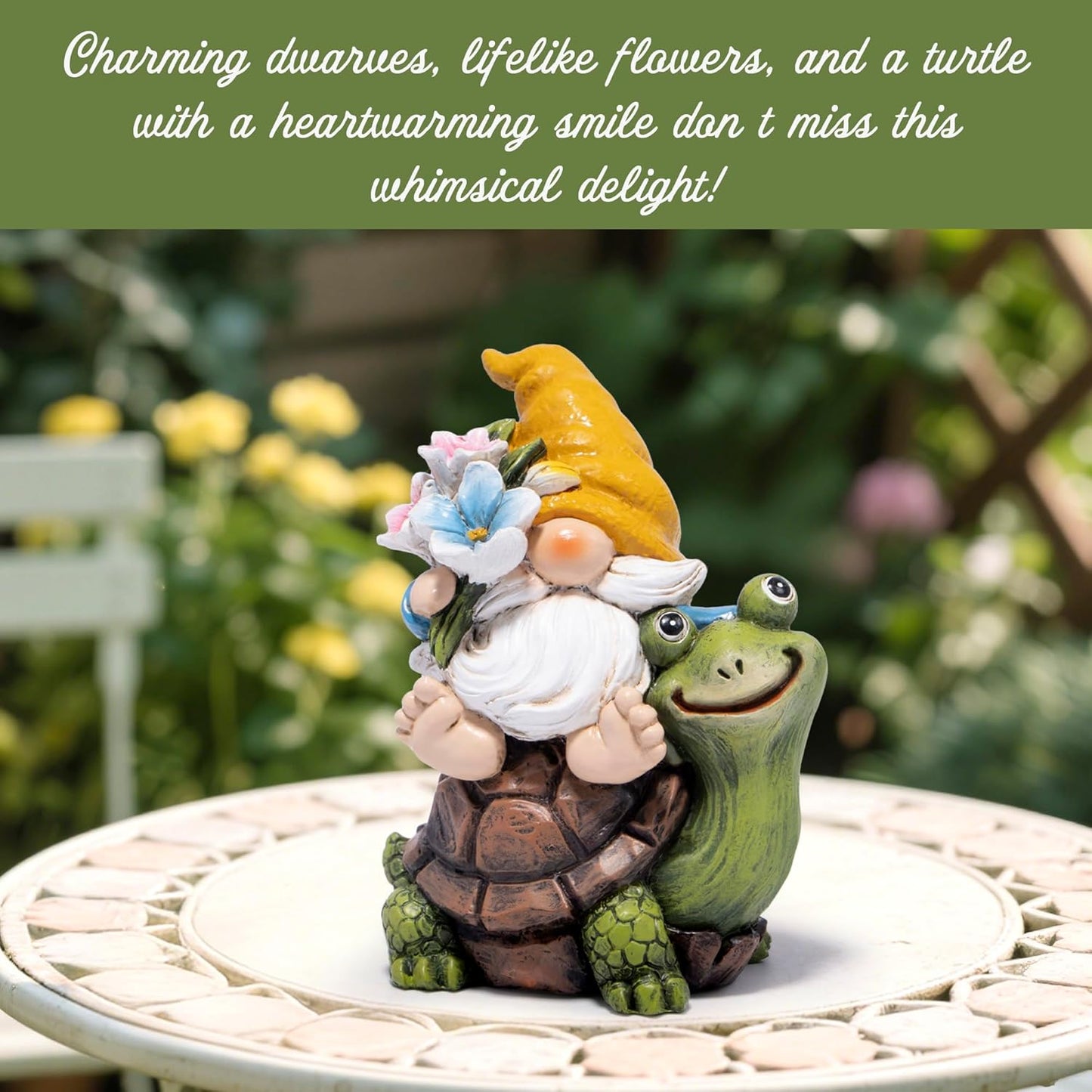 Hodao Spring Garden Gnome Decoration Flower Animal Ornaments Decor Gifts Spring Gnomes for Garden