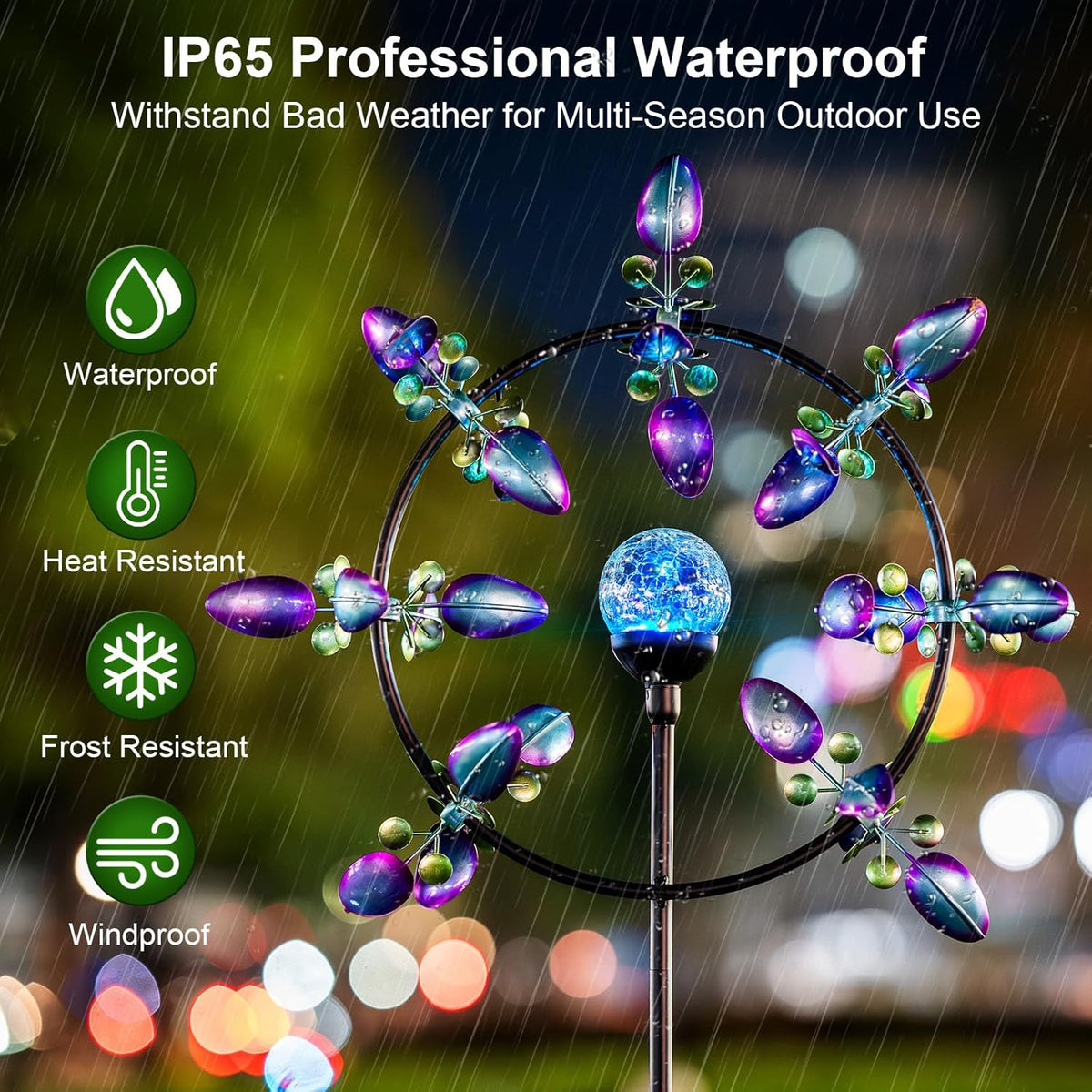 Large Solar Wind Spinners for Yard Art Garden-67 Inch 360° Metal Wind Sculptures Outdoor Clearance