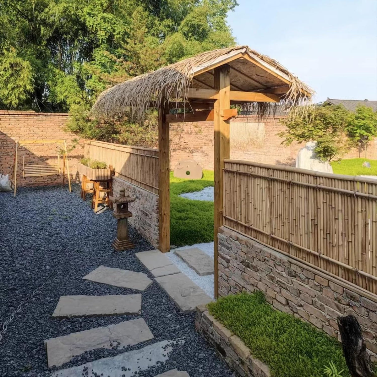 Natural Bamboo Fence, 4 ft x 6 ft Bamboo Fencing Screen for Garden, Rolled Privacy Fence Screen for