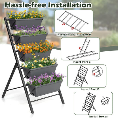 S AFSTAR 5-Tier Vertical Garden Planter, 5-Layer Raised Garden Bed with 5 Detachable Planter Boxes