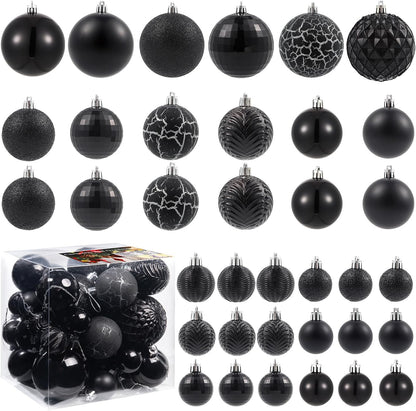 LANGXUN 36pcs Black Christmas Tree Decorations Balls, Bolas De Navidad, 2025 Christmas Decor