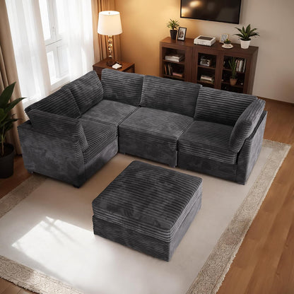 HOOOWOOO Modular Sectional Sofa,5 Pieces Sectional Couches for Living Room,98X66 L Shaped Cloud