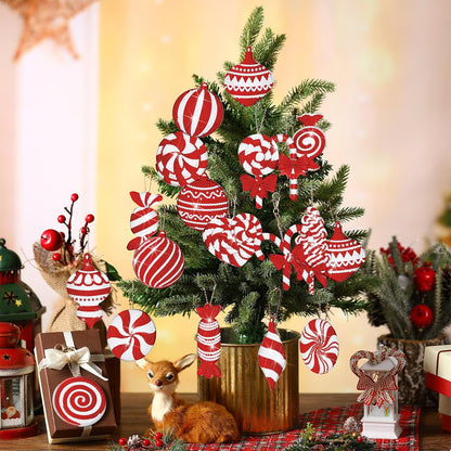 Tondiamo 20 Pcs Christmas Diamond Painting Keychain Kits 5D DIY Diamond Art Pendants Double Sided