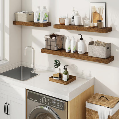 fuqing Floating Shelves for Wall, Bathroom Shelf Wall Mounted for Storage, Shelves with Invisible
