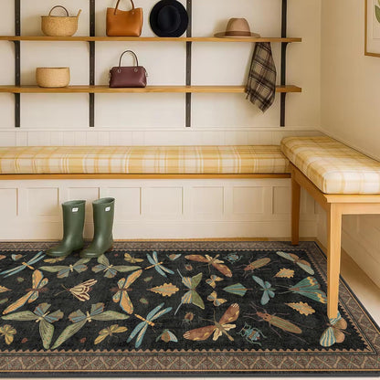 Black Insect 2'6"x8' Washable Non Slip Runner Rugs for Hallways, Non Skid Stain Resistant Rug