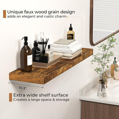 Floating Shelves - 10.3 Inch Deep Wall Shelf for Decor & Storage - Wall Mounted Display Shelving