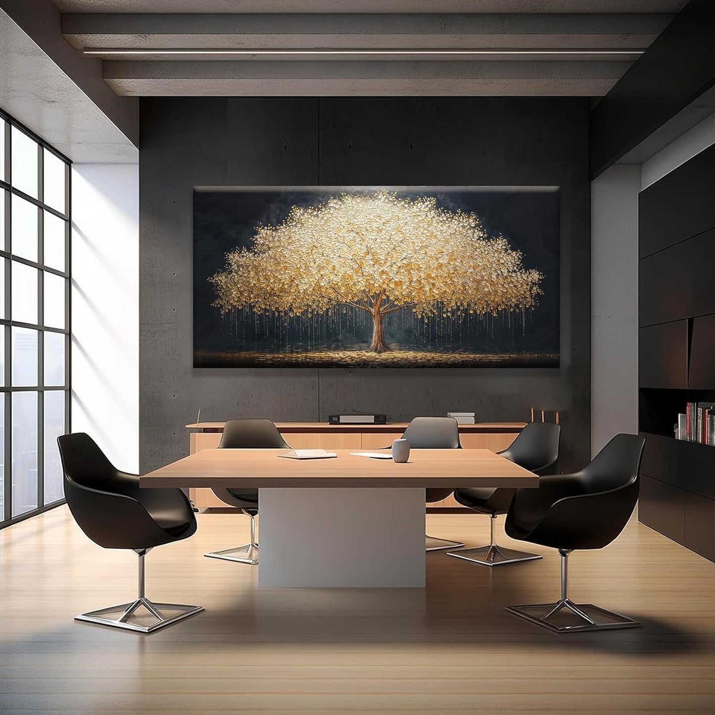 Tsomzxng Abstract Wall Art Gold Tree Of Life Artwork Canvas Art Wall Decor Painting Prints Gold