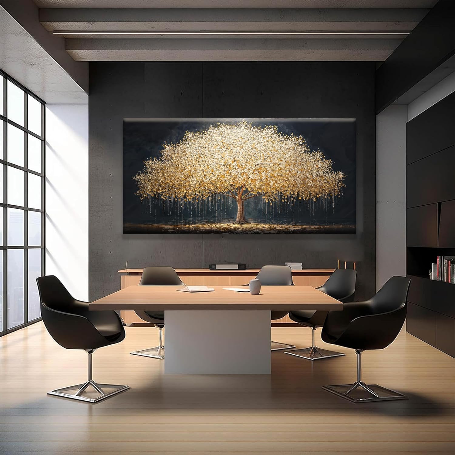 Tsomzxng Abstract Wall Art Gold Tree Of Life Artwork Canvas Art Wall Decor Painting Prints Gold