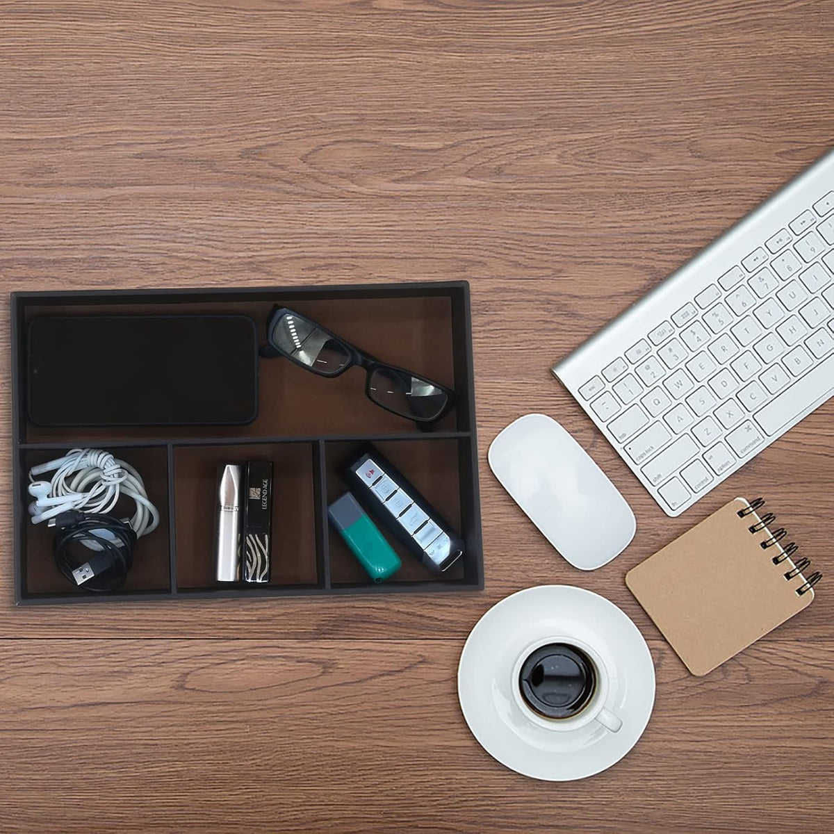 Desktop Storage Organizer, Nightstand or Dresser Organizer, Valet Tray, Entry Table Organizer