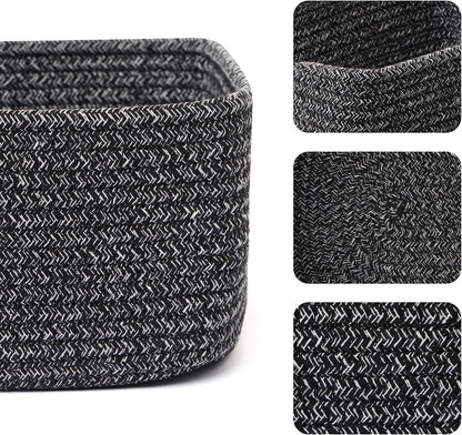 Small Storage Baskets for Organizing | Closet Organizer Bins | Shelf Toy Basket | Woven Rope