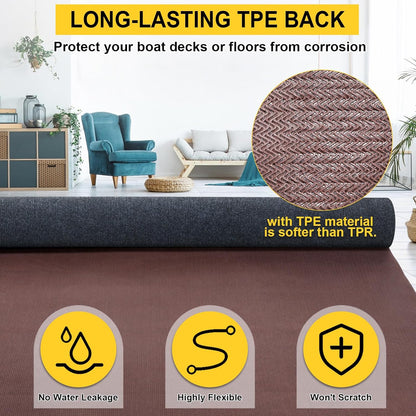 Marine Carpet,6 FT x 10 FT Dark Gray Indoor Outdoor Carpet 0.2" Thick Boat Carpet with Water-Proof