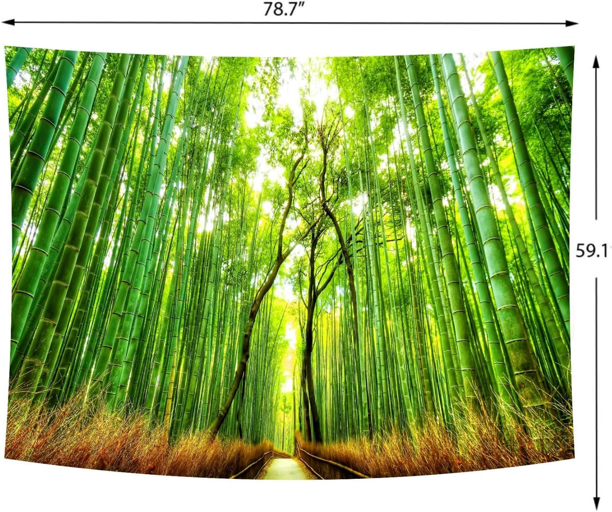 Delur Forest Pathway Tapestry Sunset Tropical Rainforest Nature Tree Tapestry Wall Hanging Sunrise