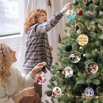 Personalized Christmas Ornaments 2025, Custom Photo Text Ornament Keepsake Gift for Christmas Tree