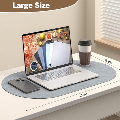 DOLOPL Large Placemats Set of 6, Oval Reversible Wipeable & Non-Slip Place Mats, Modern Faux