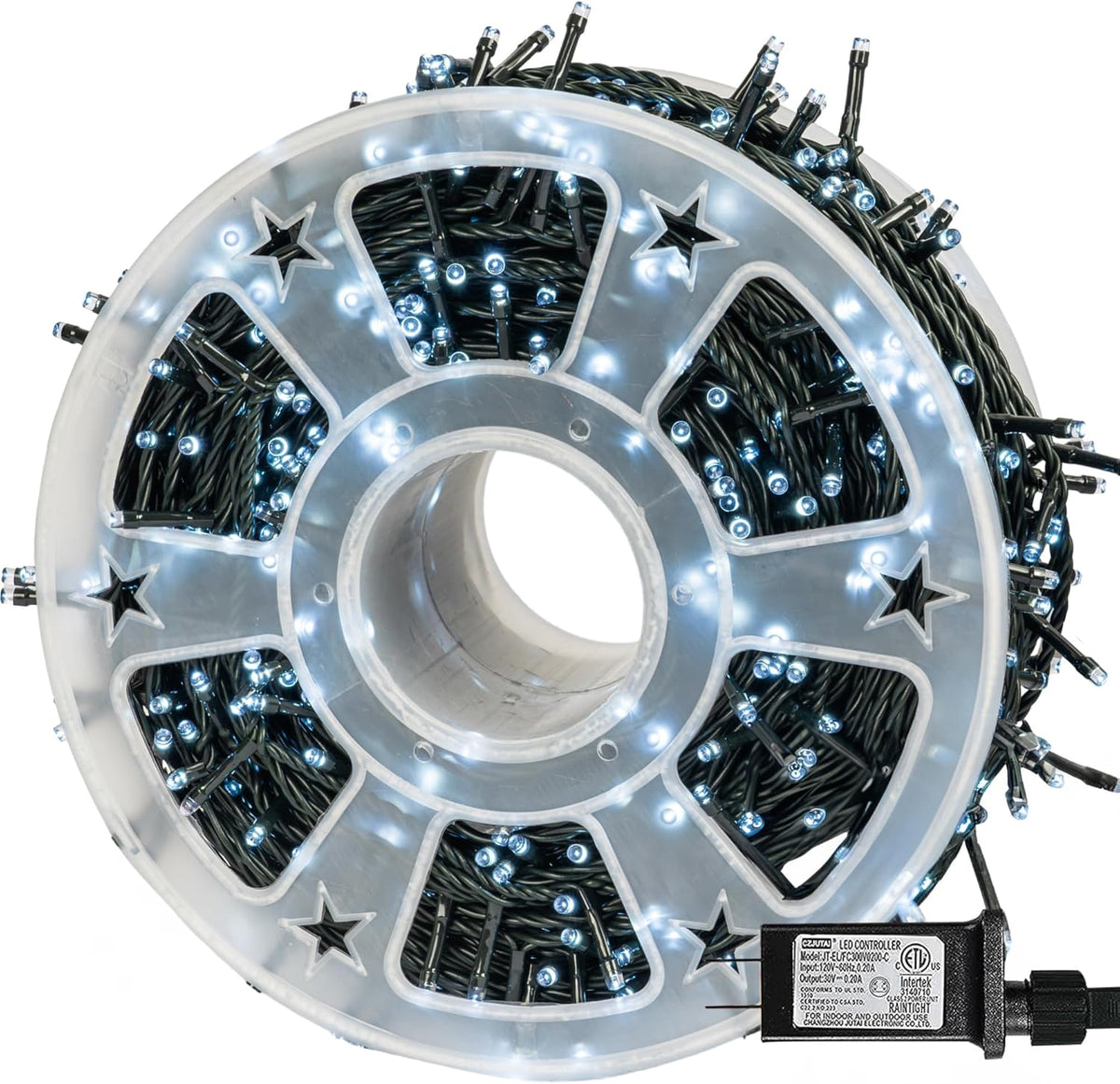 Dazzle Bright 164 FT 500 LED Christmas String Lights, Waterproof Green Wire String Lights with 8