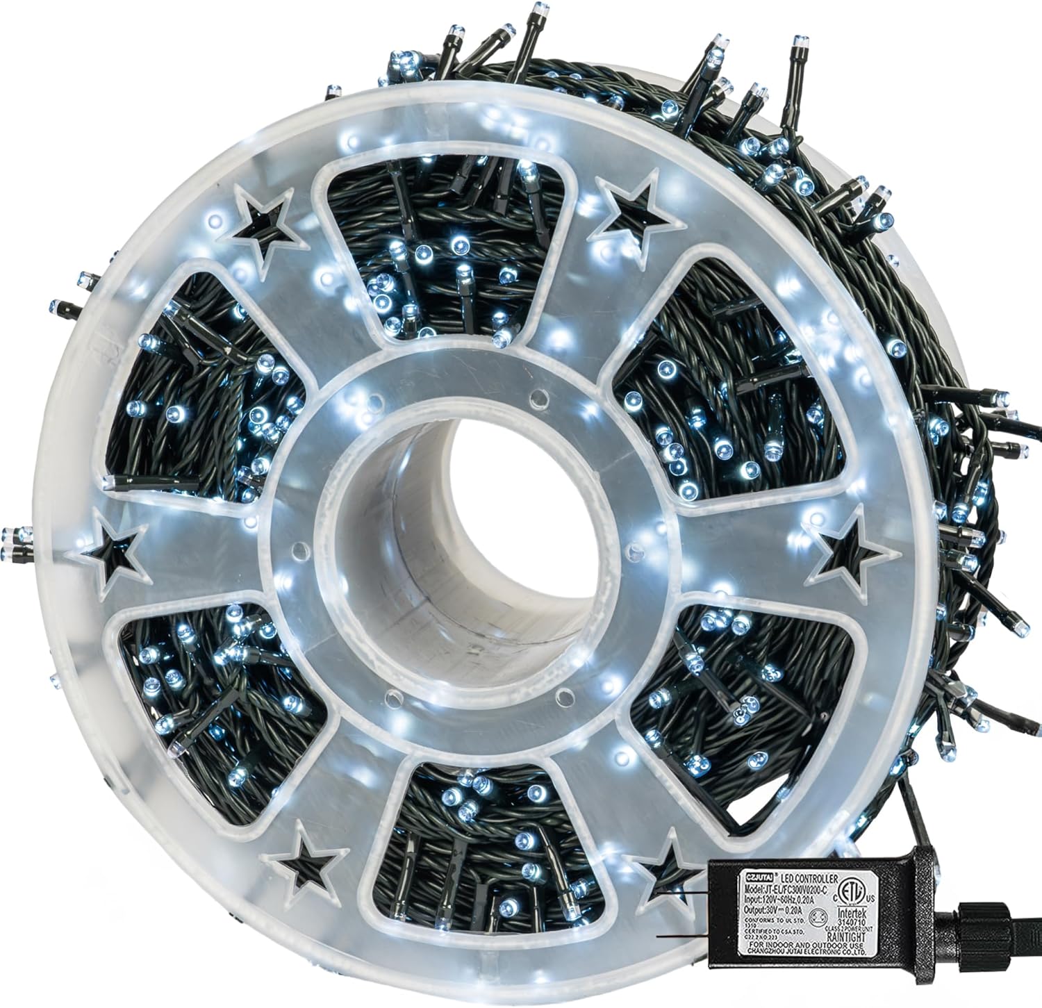 Dazzle Bright 164 FT 500 LED Christmas String Lights, Waterproof Green Wire String Lights with 8