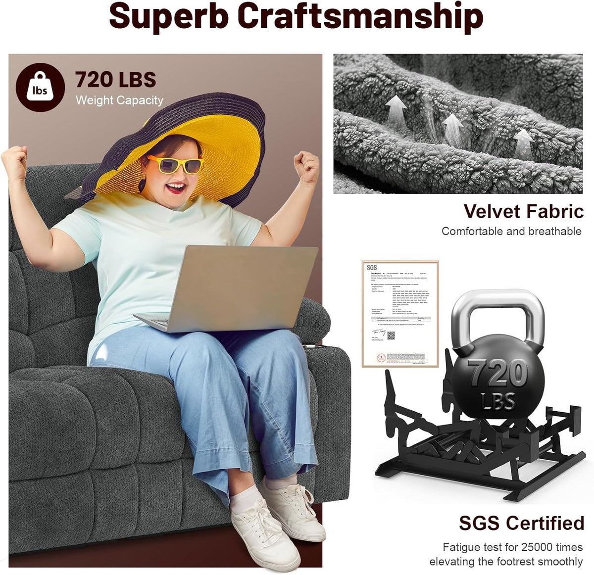 Loveseat Recliner Sofa Set with 2+1 Pieces, 2 Seater Minimalist Style Fabric Manual Pull Tab