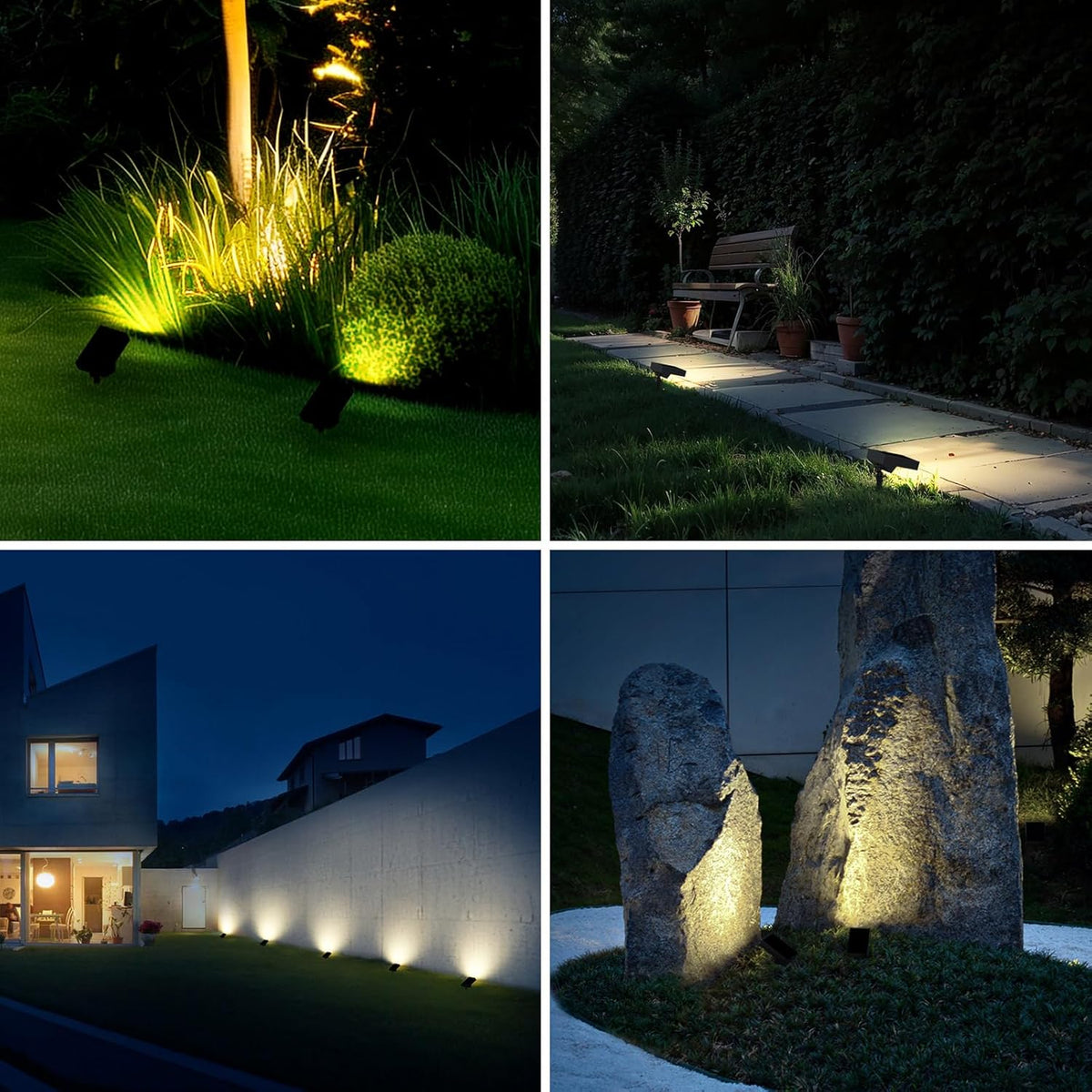 Solar Landscape Lights Outdoor, 3000K Dimmable Solar Pathway Lights, 500LM Solars Spot Light IP65