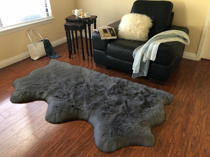 LAMBZY Faux Sheepskin Super Soft Hypoallergenic Free Shape Silky Shag Rug, Luxury Shaggy Plush