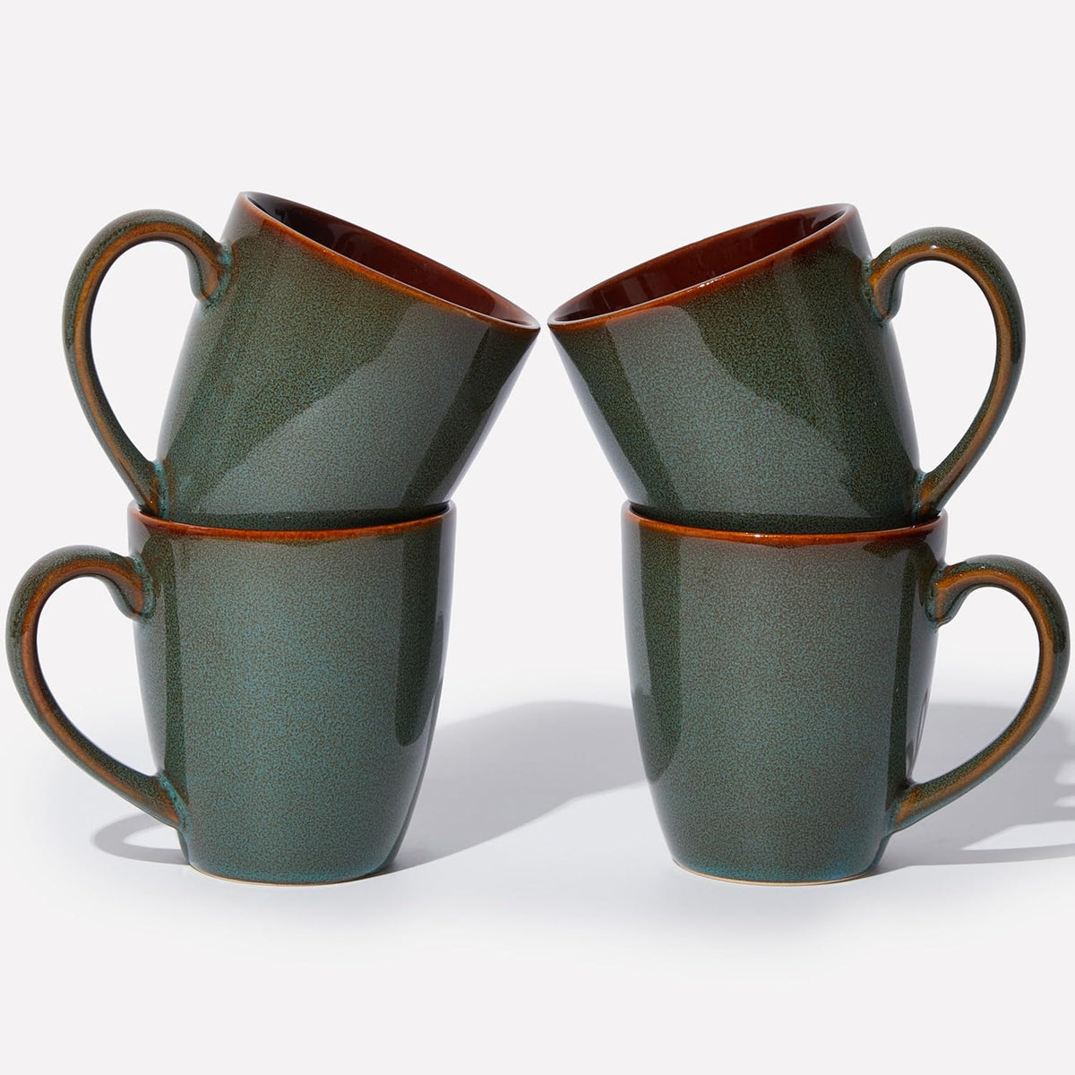 Coffee Mug 16 oz, Ceramic Coffee Mugs Set of 4, Reactive Glaze Mug for Latte/Tea/Cappuccino, Large