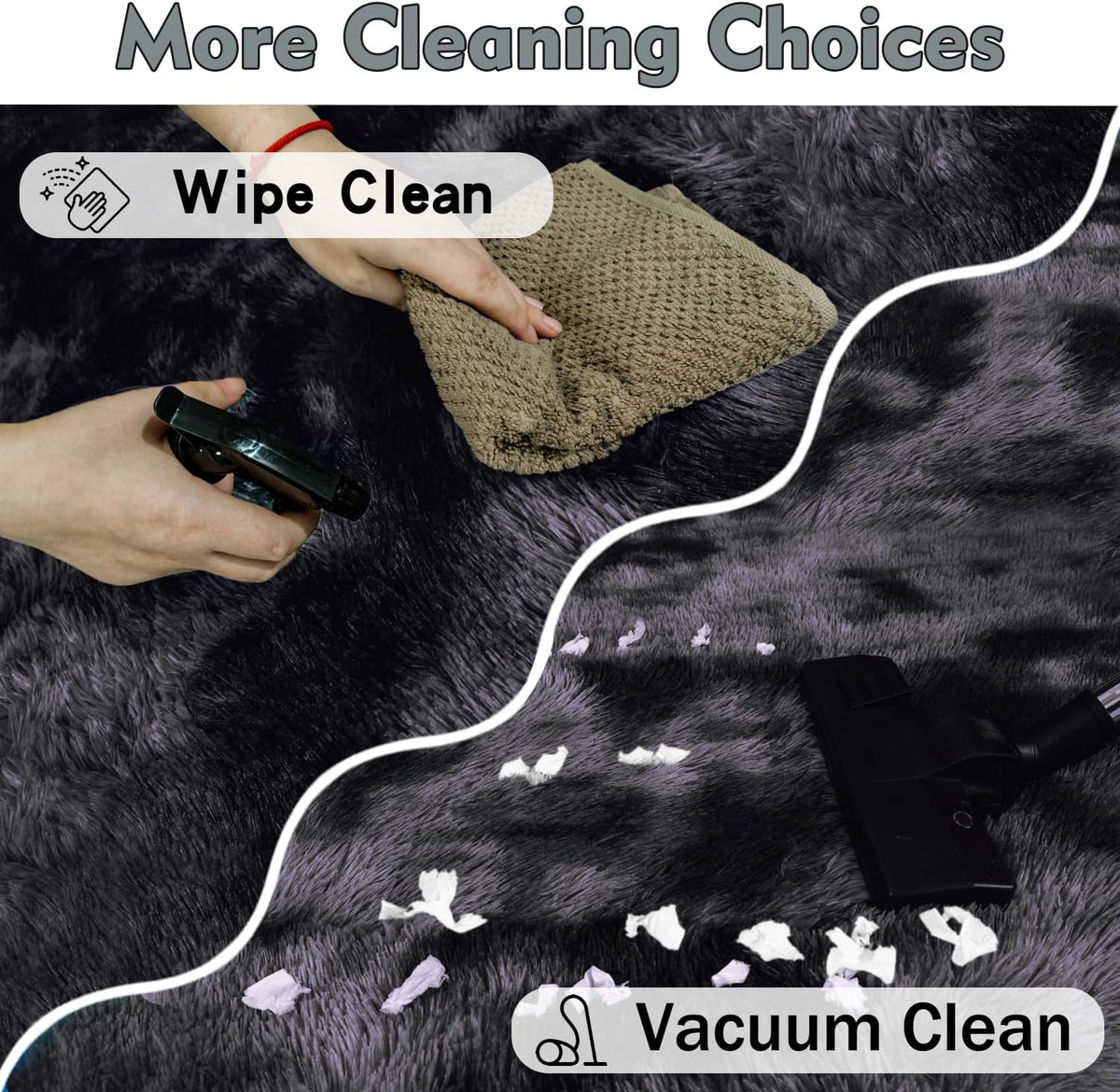 Rezutan Rugs for Living Room, Area Rug 4x6 Fluffy Rug Carpet, Soft Shaggy Modern Floor for Kids