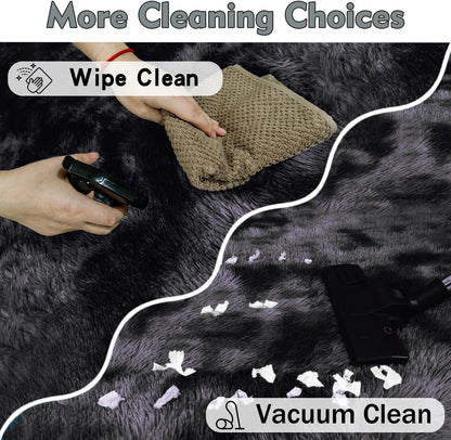 Rezutan Rugs for Living Room, Area Rug 4x6 Fluffy Rug Carpet, Soft Shaggy Modern Floor for Kids