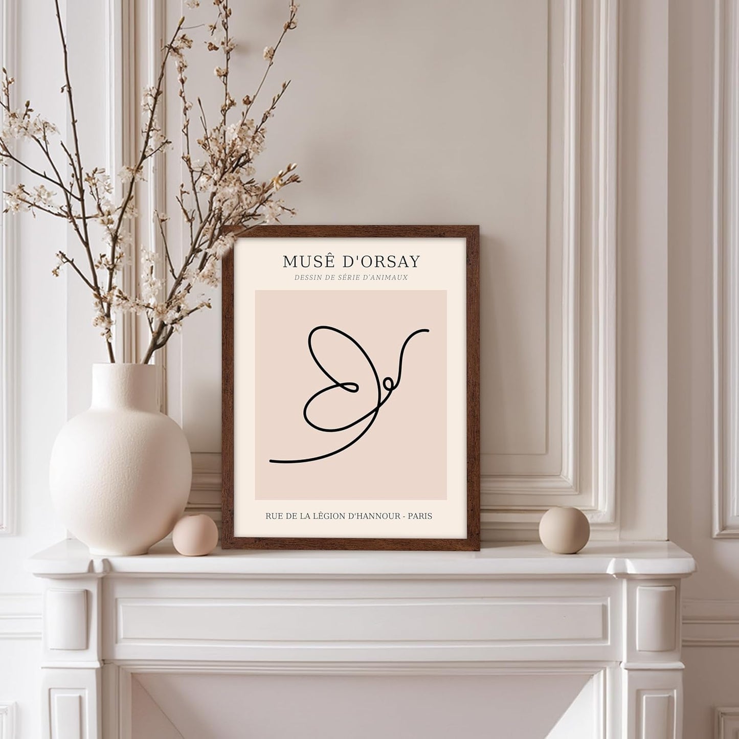 Poster Master Vintage Poster - Retro One Line Butterfly Drawing Print - Butterfly Line Art