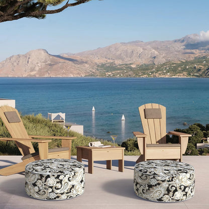 Inflatable Ottoman Stool D21 xH9 for Outdoor/Indoor Use, Water Repellent Patio Foot Rest Stool with