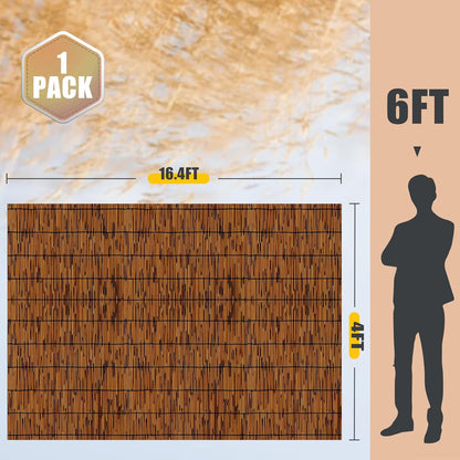 Natural Reed Fencing,4FT X 16.4FT Reed Screen Balcony Reed Fence Bamboo Screen Fencing for Outdoor