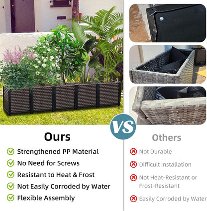Large Planters for Outdoor Plants - Deepened 20" H, Raised Beds for Gardening Self Watering