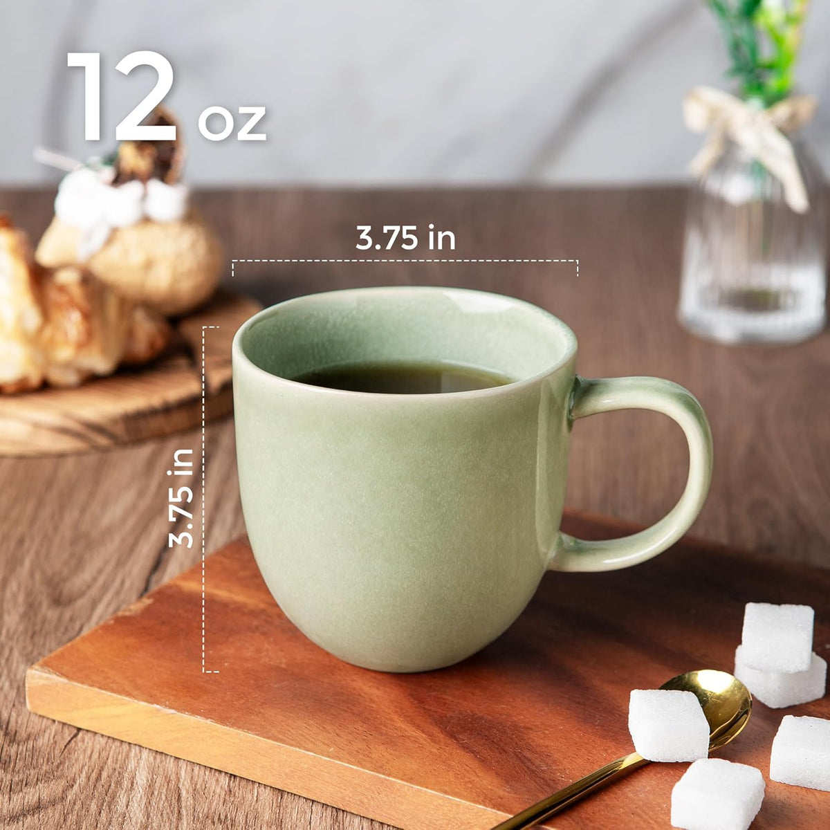 AmorArc 12oz Coffee Mugs, Ceramic Coffee Mugs set of 6 for Man, Woman, Dad, Mom, Modern Coffee Mugs