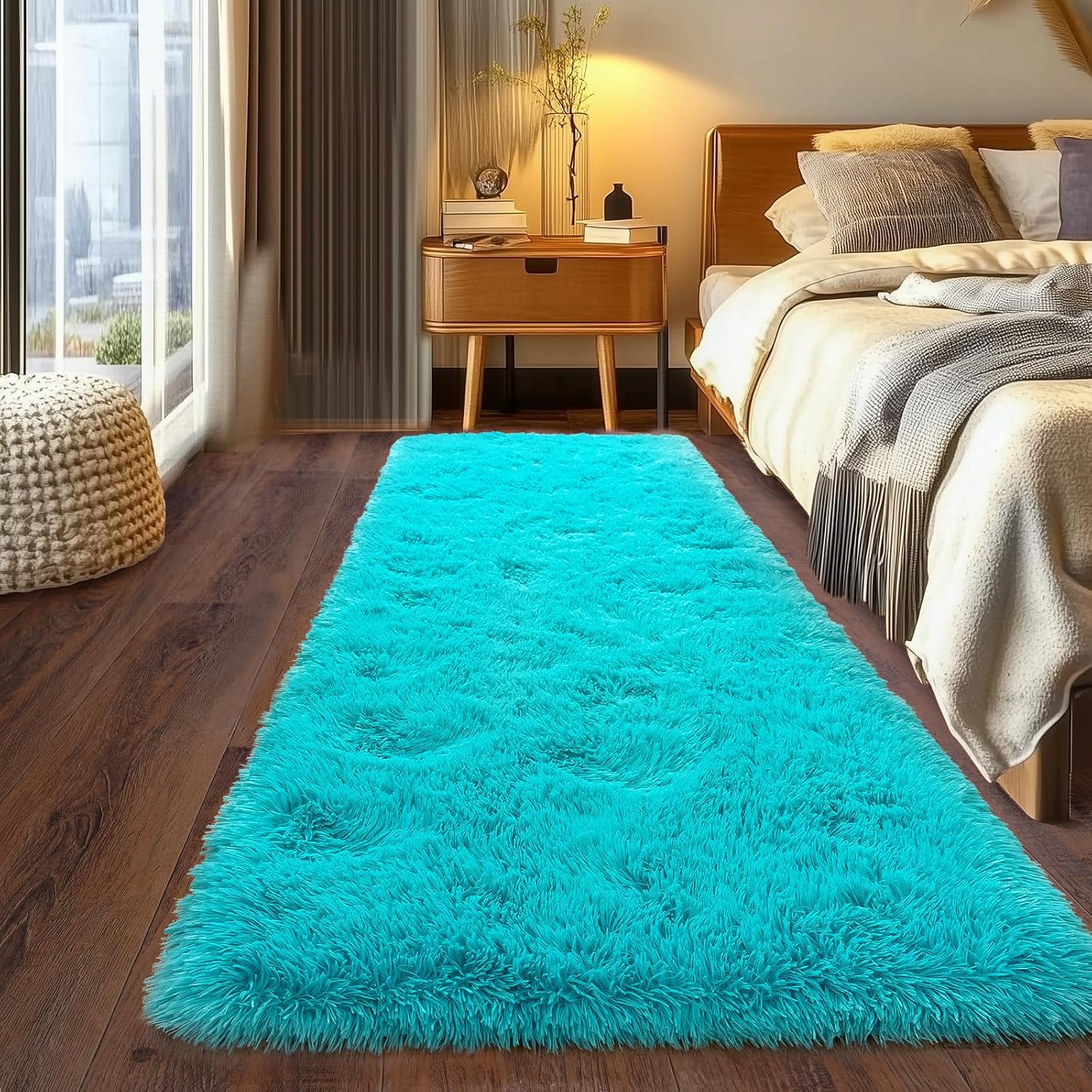 Rezutan Super Soft Fluffy Rug for Living Room Bedroom Modern Shaggy Fuzzy Kids for Living